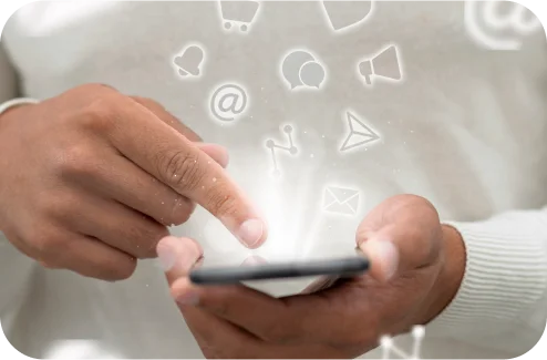 Using a smartphone to communicate through digital channels