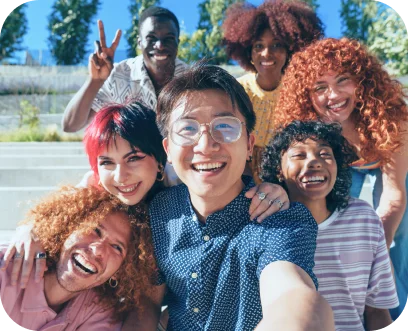 Group of friends taking a selfie